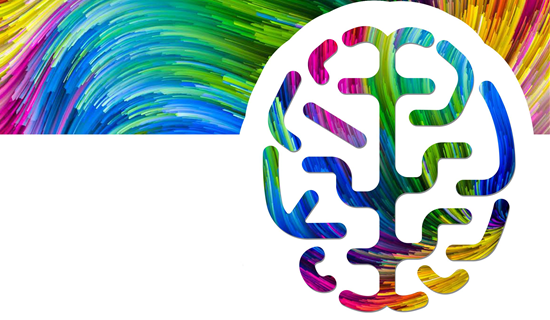 multicolour image of a brain