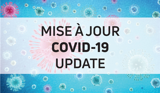 Covid-19 update blue background