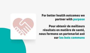 Text reads: for better health outcomes, we partner with purpose