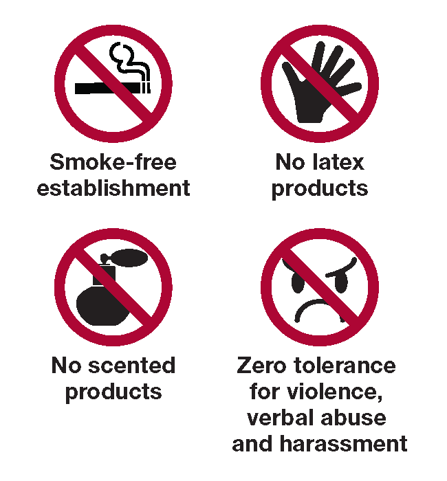 smoke free - no latex products