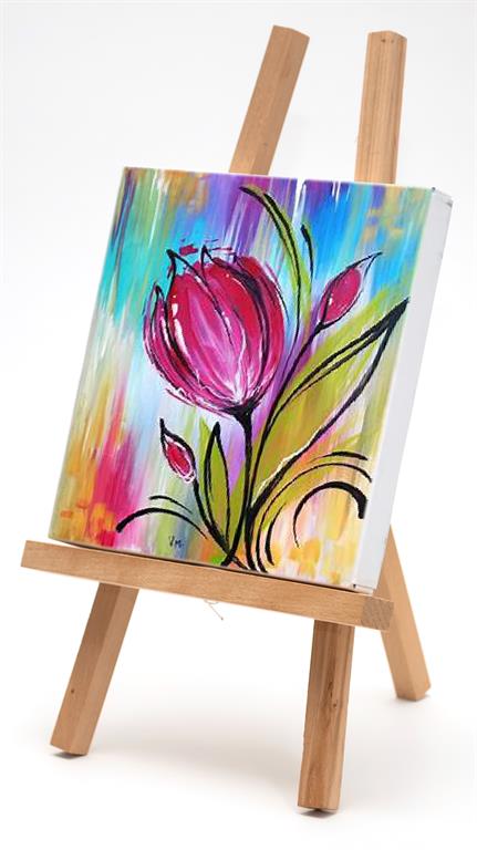  Chevalet avec peinture de tulipe