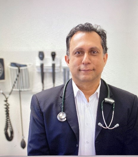 Medium shot of a person wearing a stethoscope